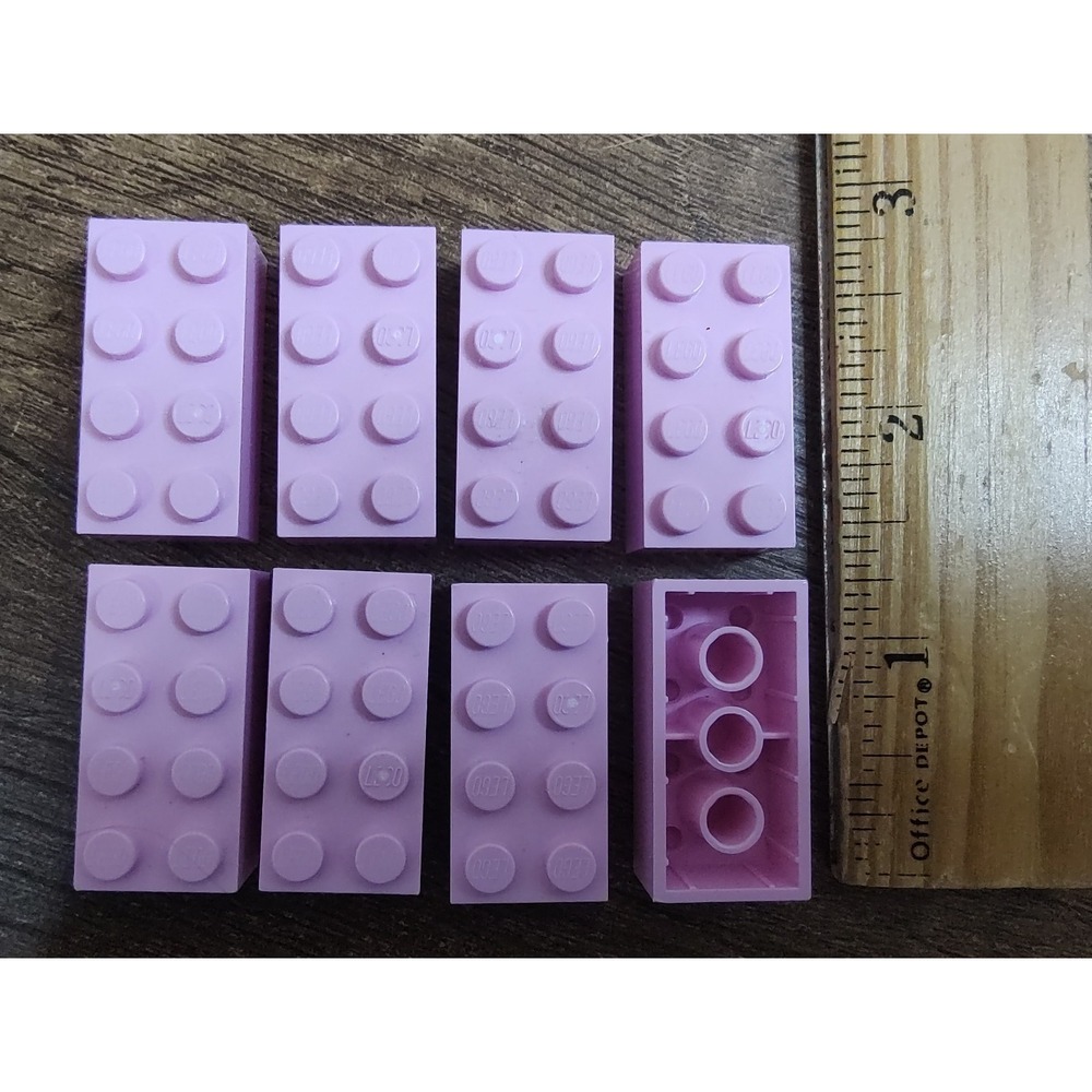 (8) 2x4 Light PINK Standard Brick Building Bricks Lego Parts - Picture 2 of 2